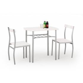 Комплект HALMAR LANCE (стол+ 2 стула) белый-серый
