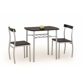 Комплект HALMAR LANCE (стол+ 2 стула) венге-серый