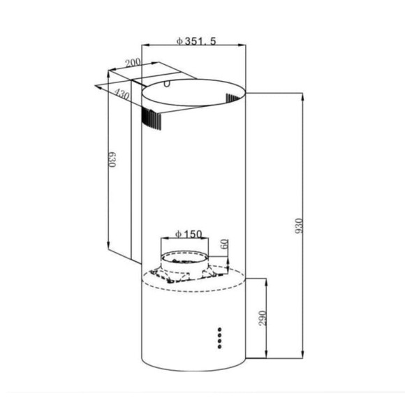 Вытяжка HOMSAIR ART 1050WL 35 черный