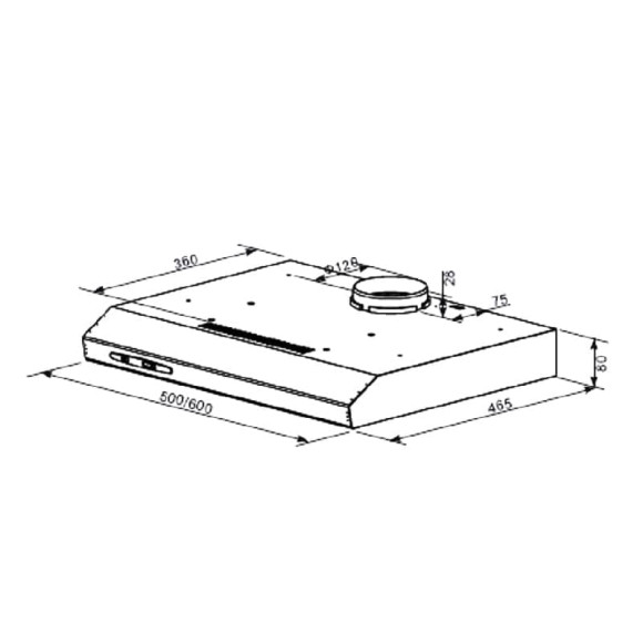 Вытяжка HOMSair HORIZONTAL 60 нержавеющая сталь