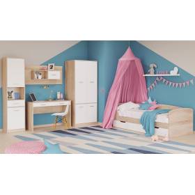 Модульная детская комната для девочки "Стелс 2" (дуб сонома - белый)