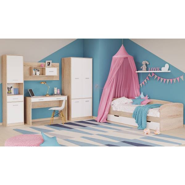 Модульная детская комната для девочки Стелс 2 дуб сонома - белый