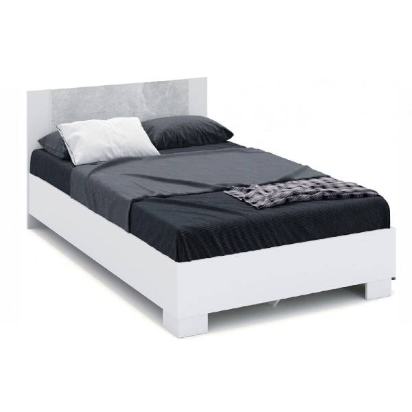 Кровать Аврора 120х200 с основанием белый - ателье светлый