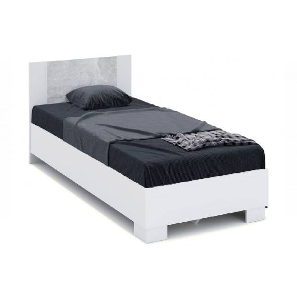 Кровать Аврора 90х200 с основанием белый - ателье светлый