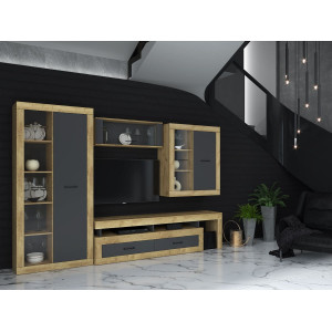 Гостиная "Loft - 6" (дуб золотой - антрацит)