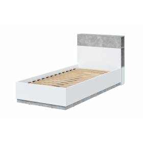 Кровать "Quartz QZ-К90" (белый платинум - бетон)