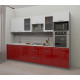 Кухня Мила Глосс 3,0 м красный - белый