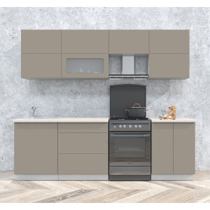 Кухня "Мила-Матте 2,5 Б" (луна матовый-луна матовый)