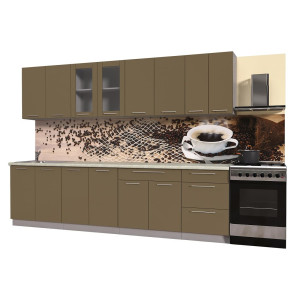 Кухня "Мила Пластик 3,0 Б" (капучино)