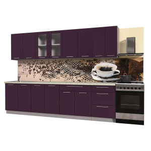Кухня "Мила Пластик 3,0 Б" (слива)