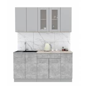 Кухня "Мила" 1,5 м ЛДСП (бетон - серебро)
