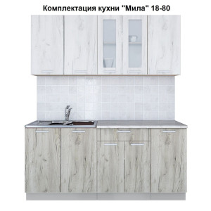 Кухня "Мила" 1,8 м ЛДСП (дуб серый-дуб белый)