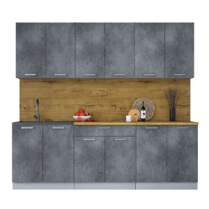 Кухня "Мила-Лайт" 2,4 м ЛДСП (бетон портленд - бетон портленд)