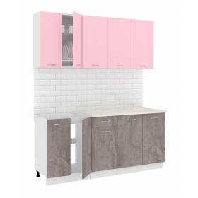 Кухня "Лира - Лайт" 1,8 м (оникс - розовый)