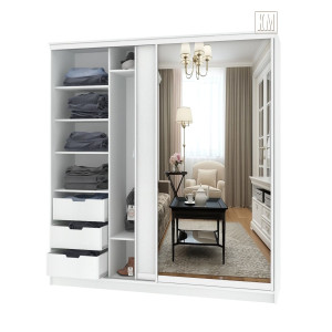 Шкаф-купе "Сенатор ШК-12-45" Д-З 2,05 м (Белый)