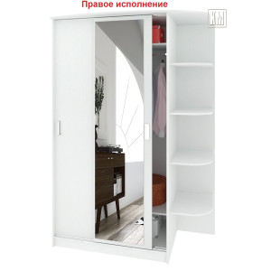 Шкаф-купе "Лагуна-1,52 м" ШК 04-01 L-R (белый текстурный)