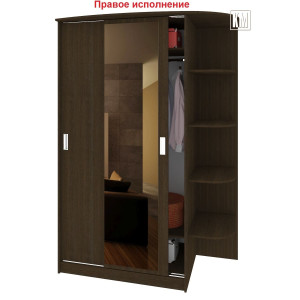 Шкаф-купе "Лагуна-1,52 м" ШК 04-01 L-R (венге)