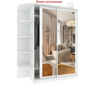 Шкаф-купе "Лагуна-1,85 м" ШК 05-02 L-R (белый текстурный)