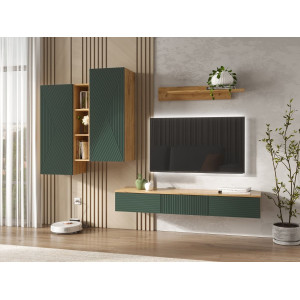 Гостиная "Флэш-2" (Дуб Крафт золотой - Браш Мени Грин)