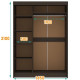 Шкаф-купе ЭКО 1,65 м с зеркалом венге - дуб молочный